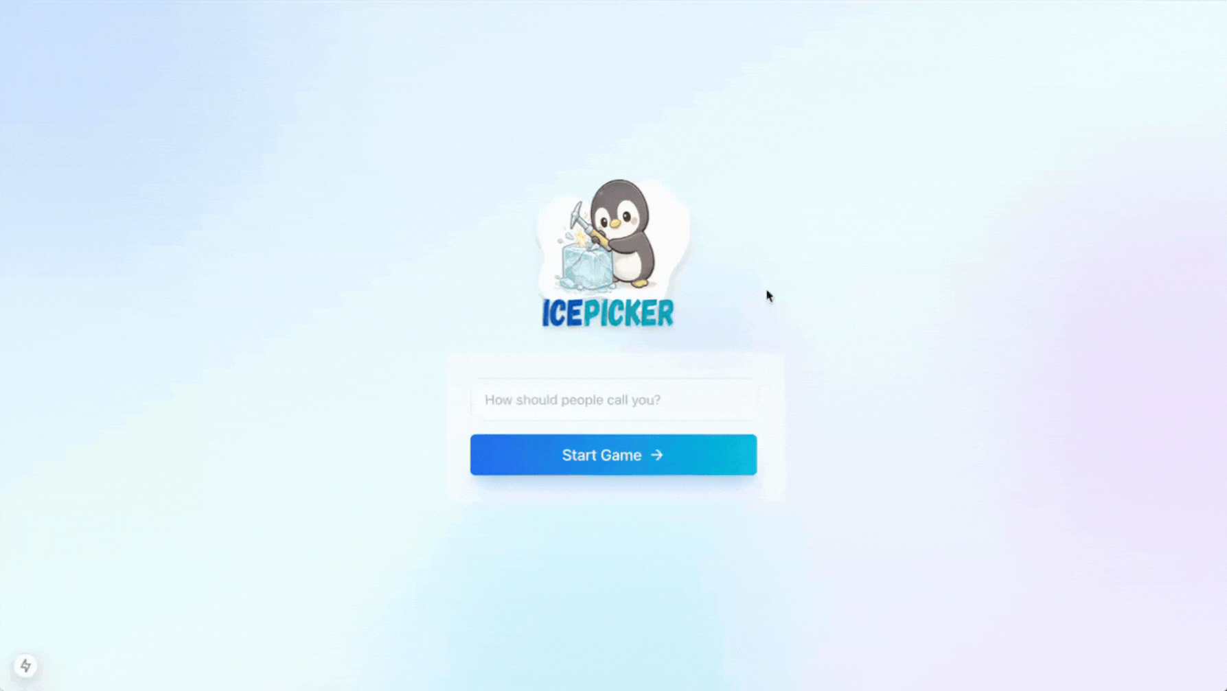 Typing your name to create a room